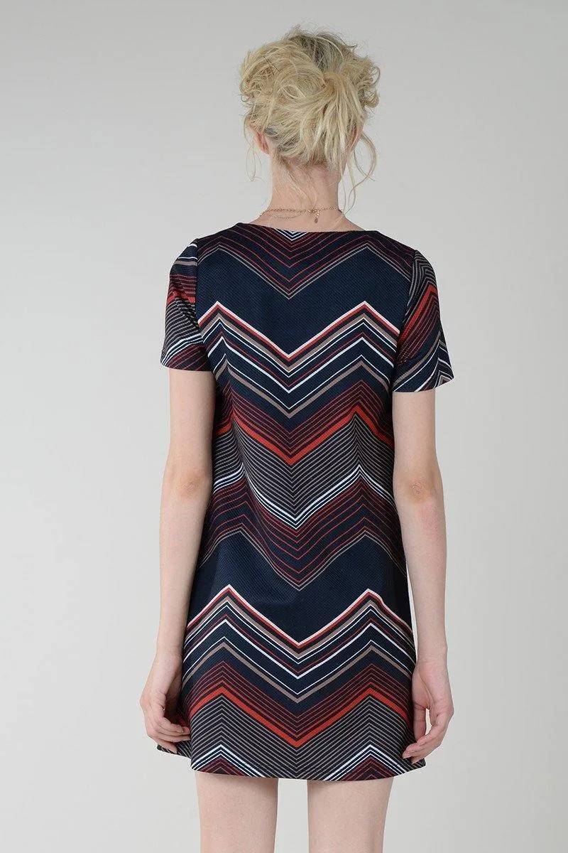 Molly Bracken Chevron Print Dress