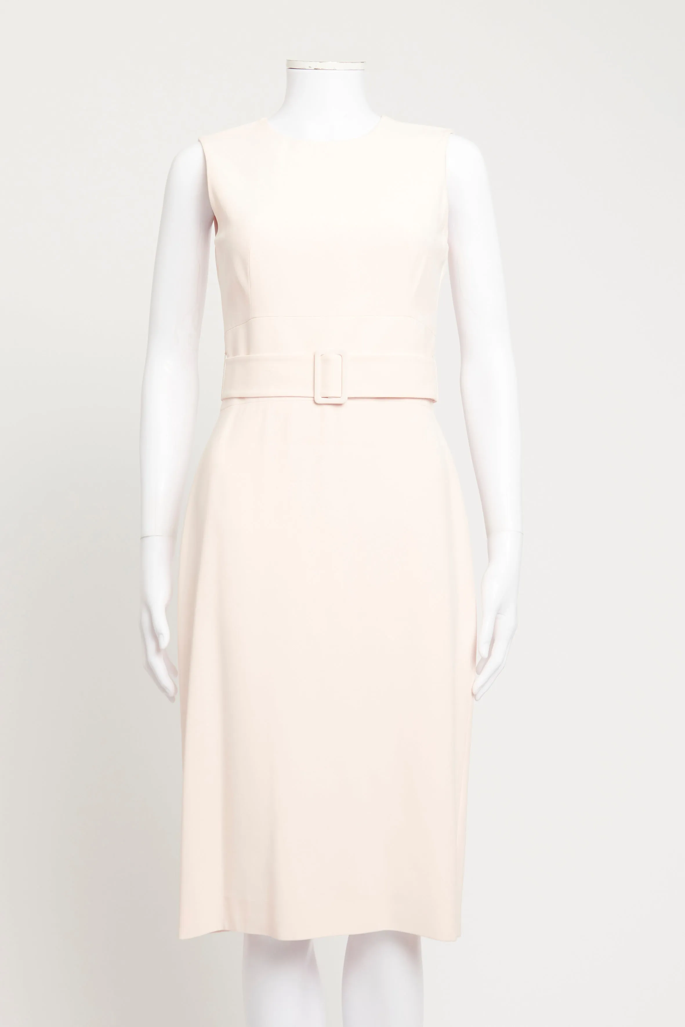 Pink Preowned Belted Midi Dress