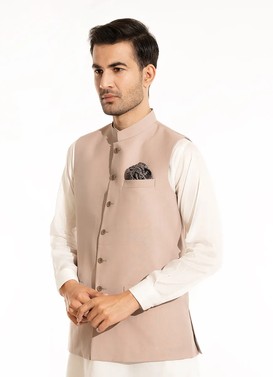 Plain-Brown, Wool Blend Tropical Classic Waist Coats