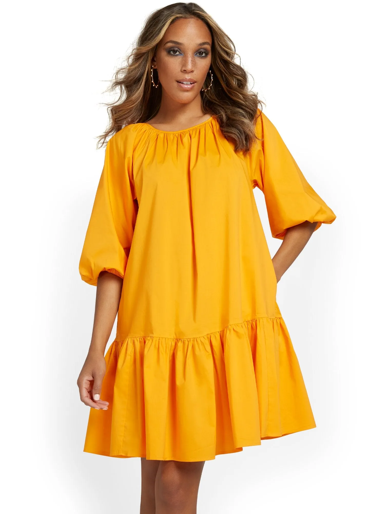 Poplin Shift Dress