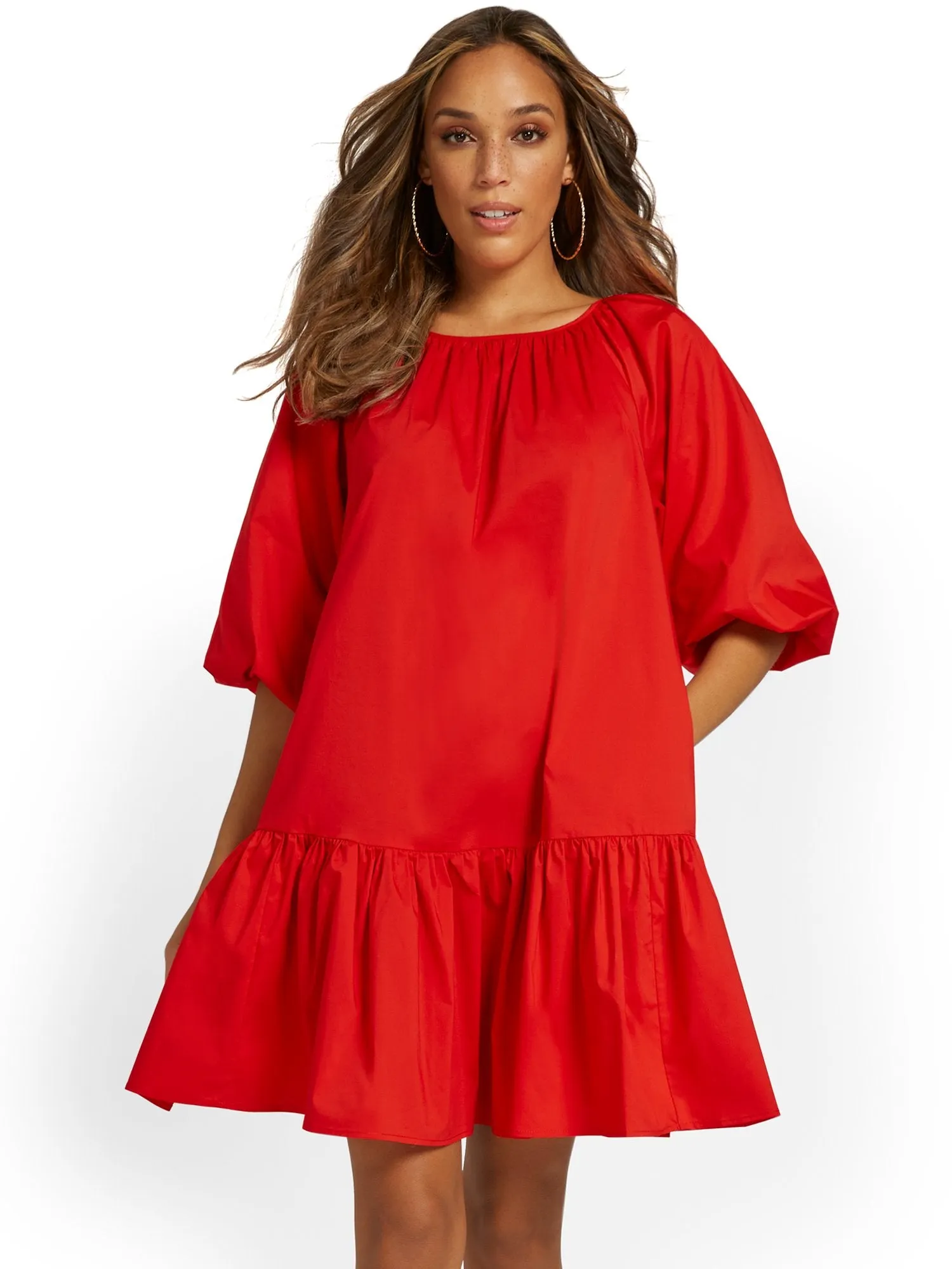 Poplin Shift Dress