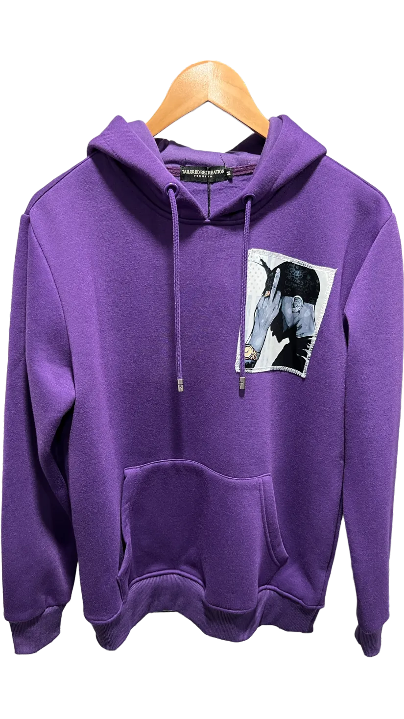 Purple Graphic Men's Hoodies Regular-Fit Tailored Recreation Premium