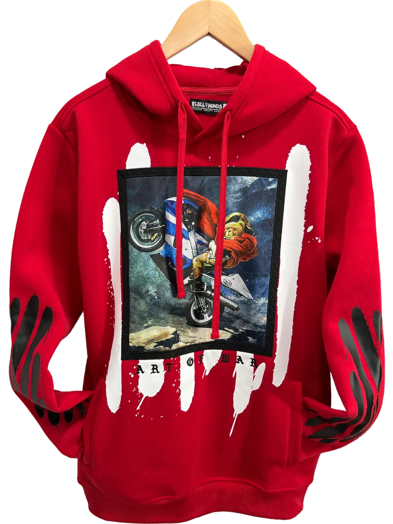 Rebel Minds Red Men's Graphic Hoodies Regular-Fit