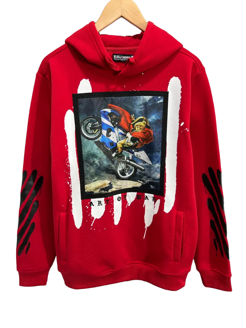 Rebel Minds Red Men's Graphic Hoodies Regular-Fit