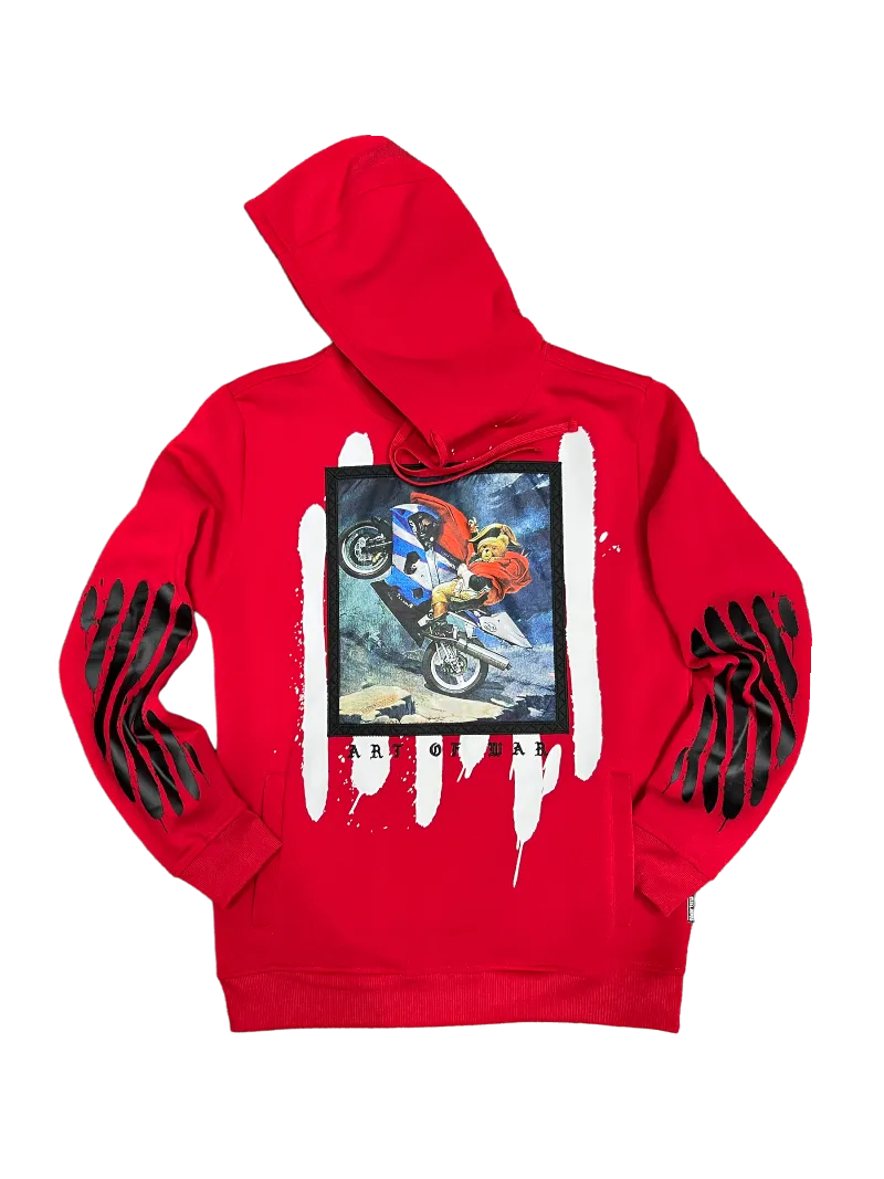 Rebel Minds Red Men's Graphic Hoodies Regular-Fit