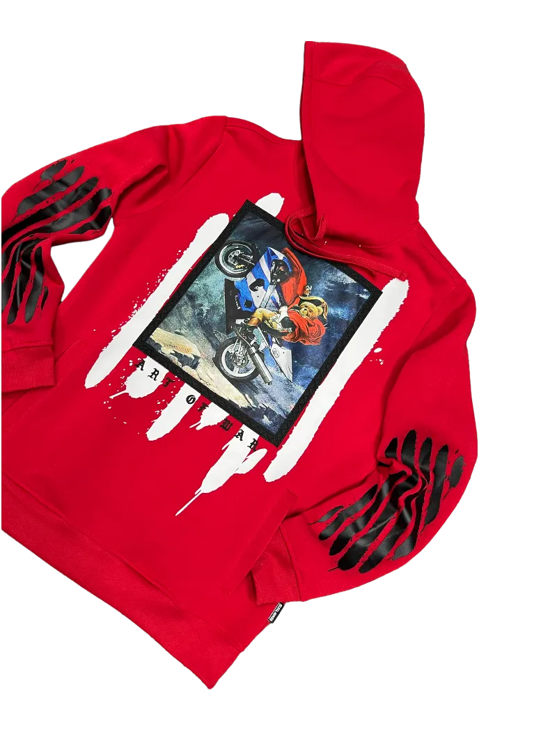 Rebel Minds Red Men's Graphic Hoodies Regular-Fit