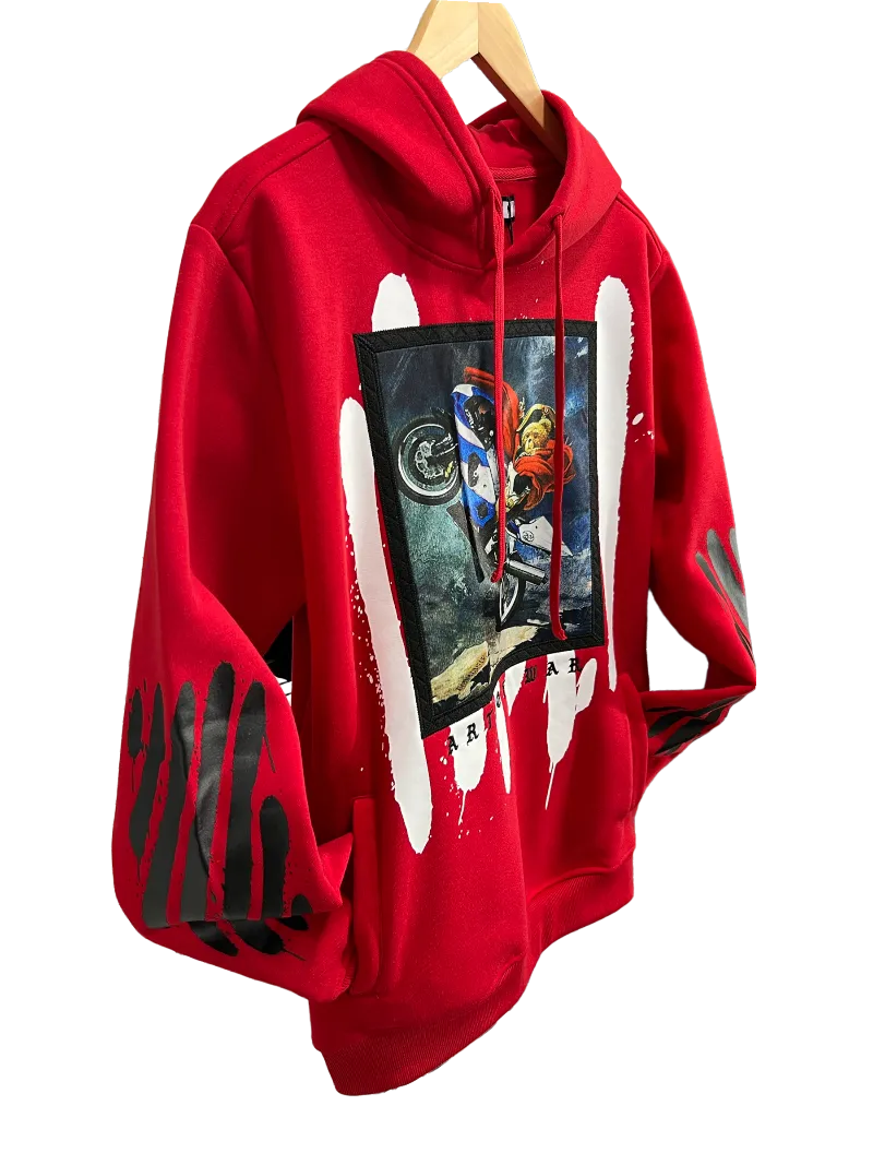 Rebel Minds Red Men's Graphic Hoodies Regular-Fit