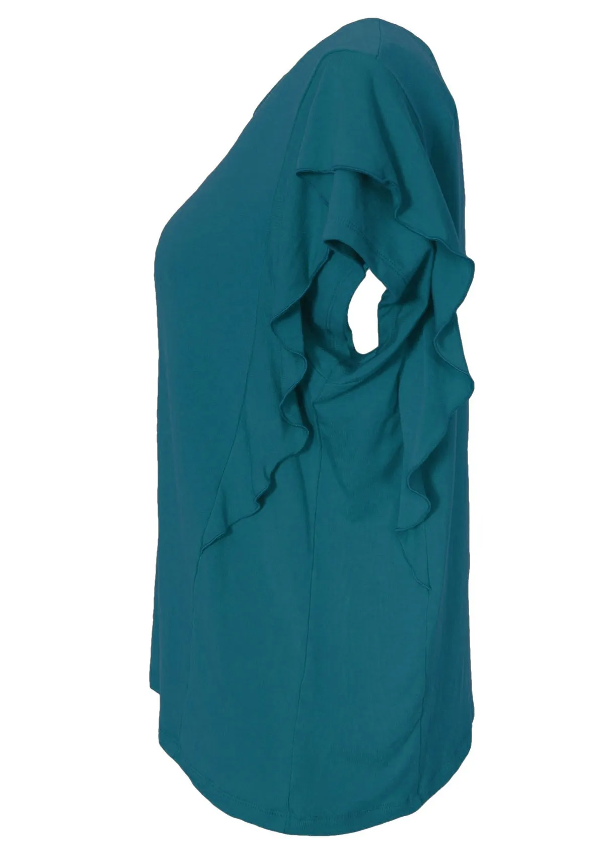 Ruffle Tee Teal