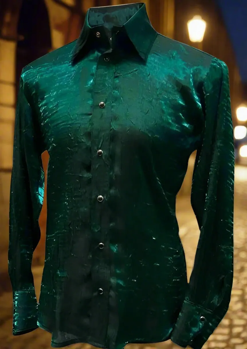 SHIMMER SHIRT - DARK GREEN