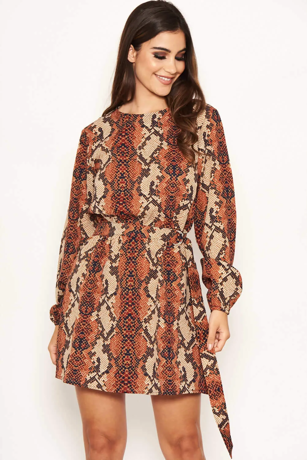 Snake Print Shift Dress