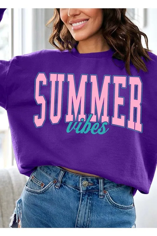 Summer Vibes Oversized Graphic Fleece Sweatshirts