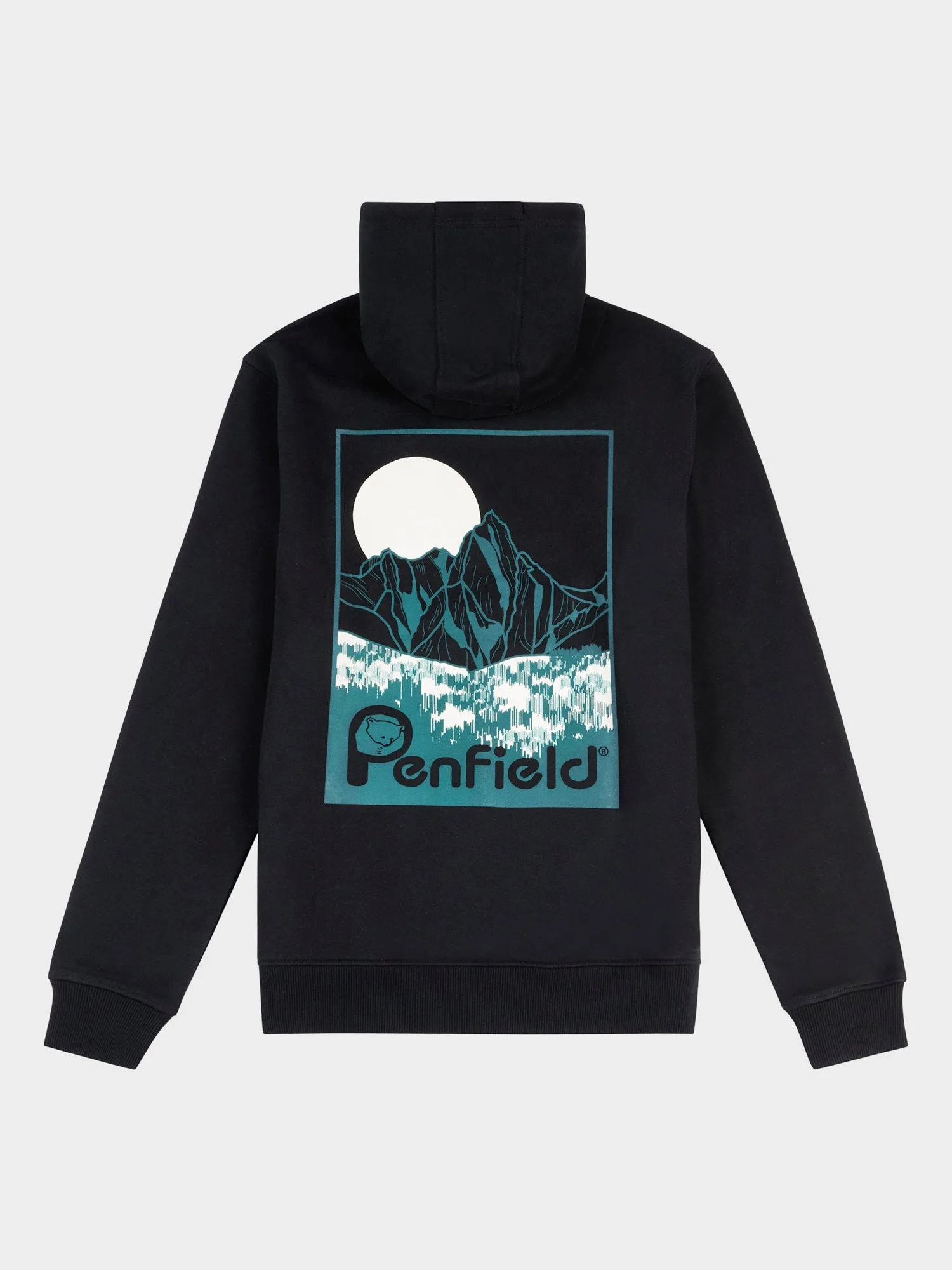 Washed Mountain Graphic Hoodie in Black