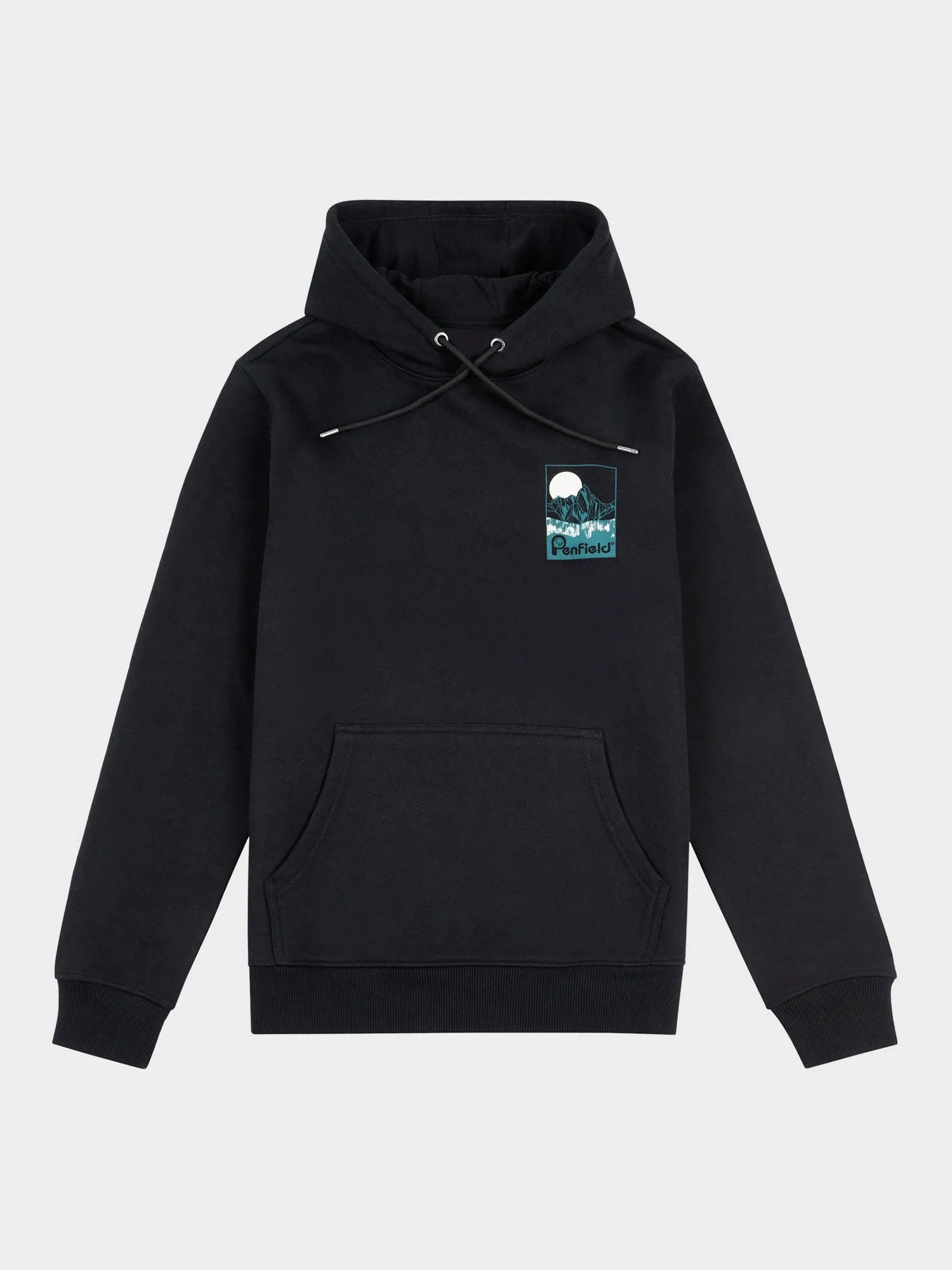 Washed Mountain Graphic Hoodie in Black