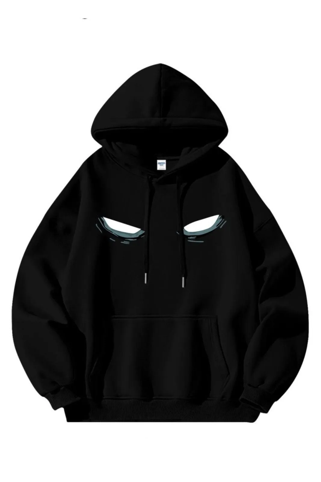 White eye print pure cotton hoodie