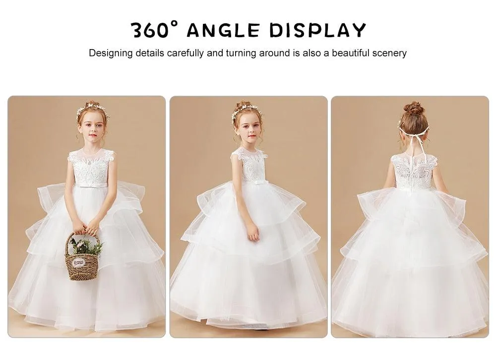 White Party Flower Girl Dress