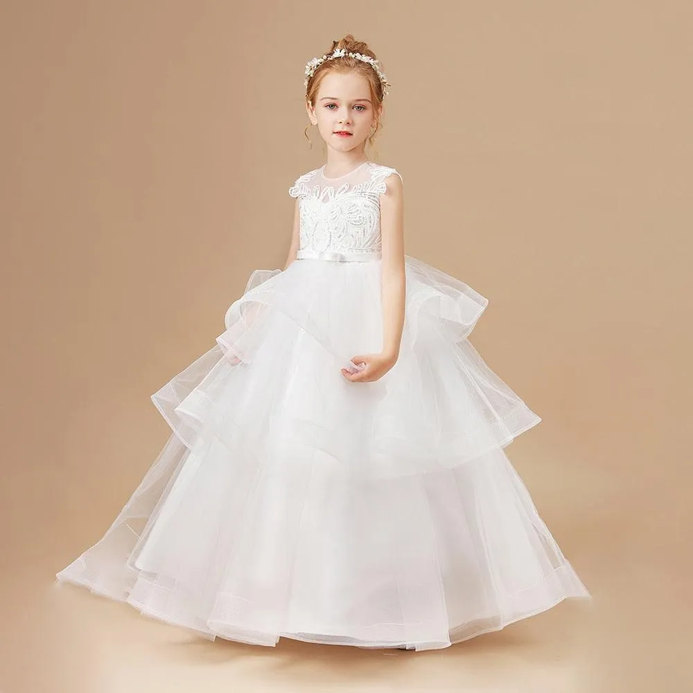 White Party Flower Girl Dress