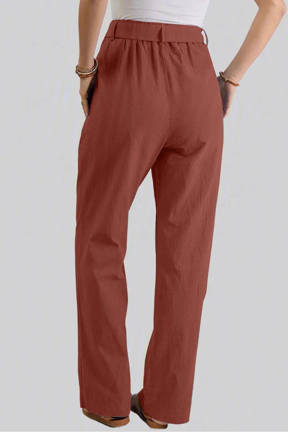 Women's Classic Wide Leg Pants With Drawstring